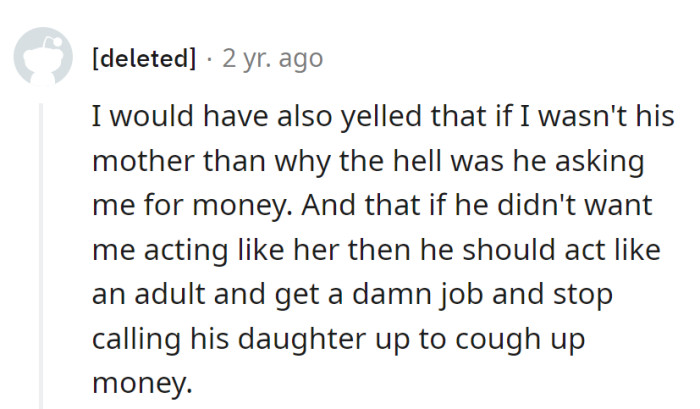 If Not His Mother, Then He Should Stop Treating Her Like a Wallet. Time for Him to Adult Up, Get a Job, and Spare Their Daughter from Financial Rescue Ops.
