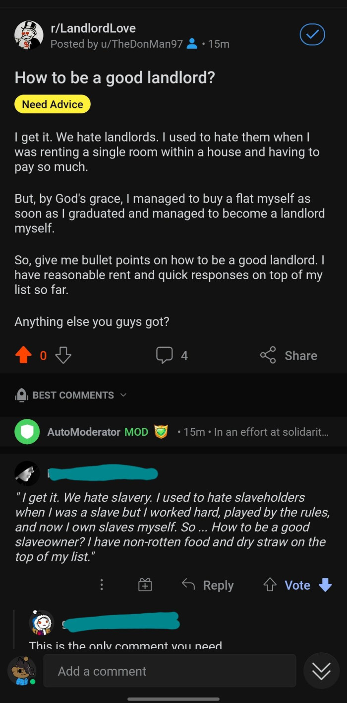 This landlord certificate didn’t expect such a response