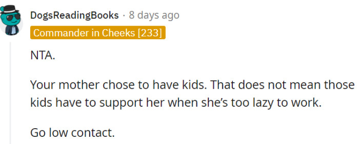 Just because she's a mom doesn't mean she gets a free pass.