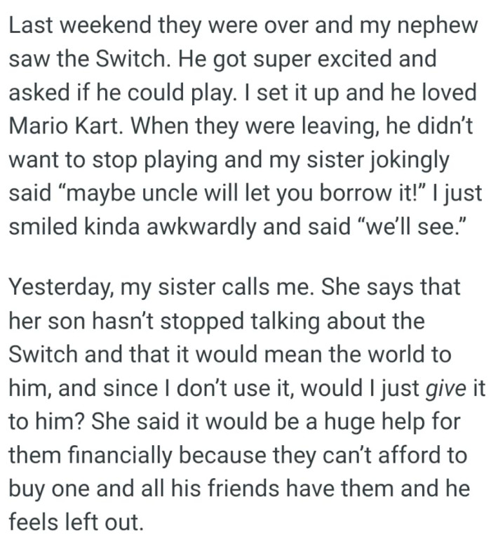 It would be a huge help for them financially because they can’t afford to buy one