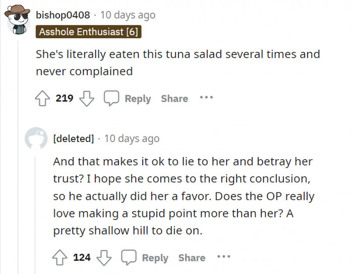 But this time she didn’t like onions. They could have just talked.