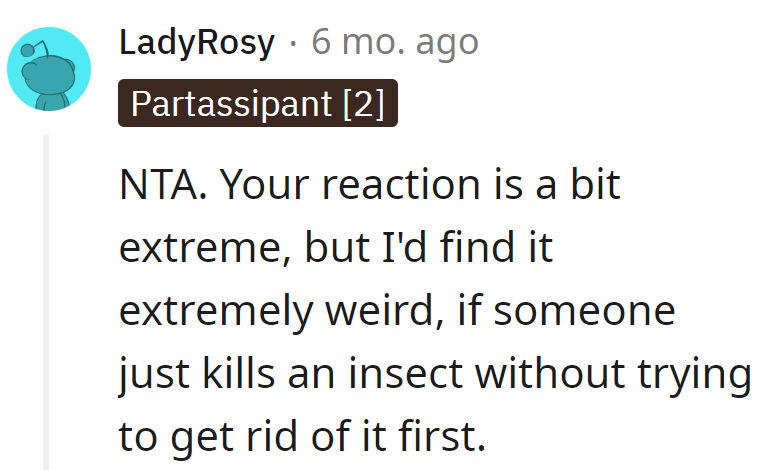 Reacting to bug murder like it's a crime scene on CSI: Insect Edition.