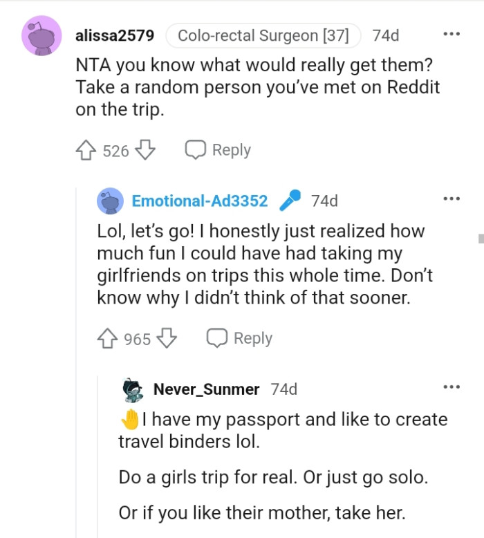 Taking her girlfriends out on a trip