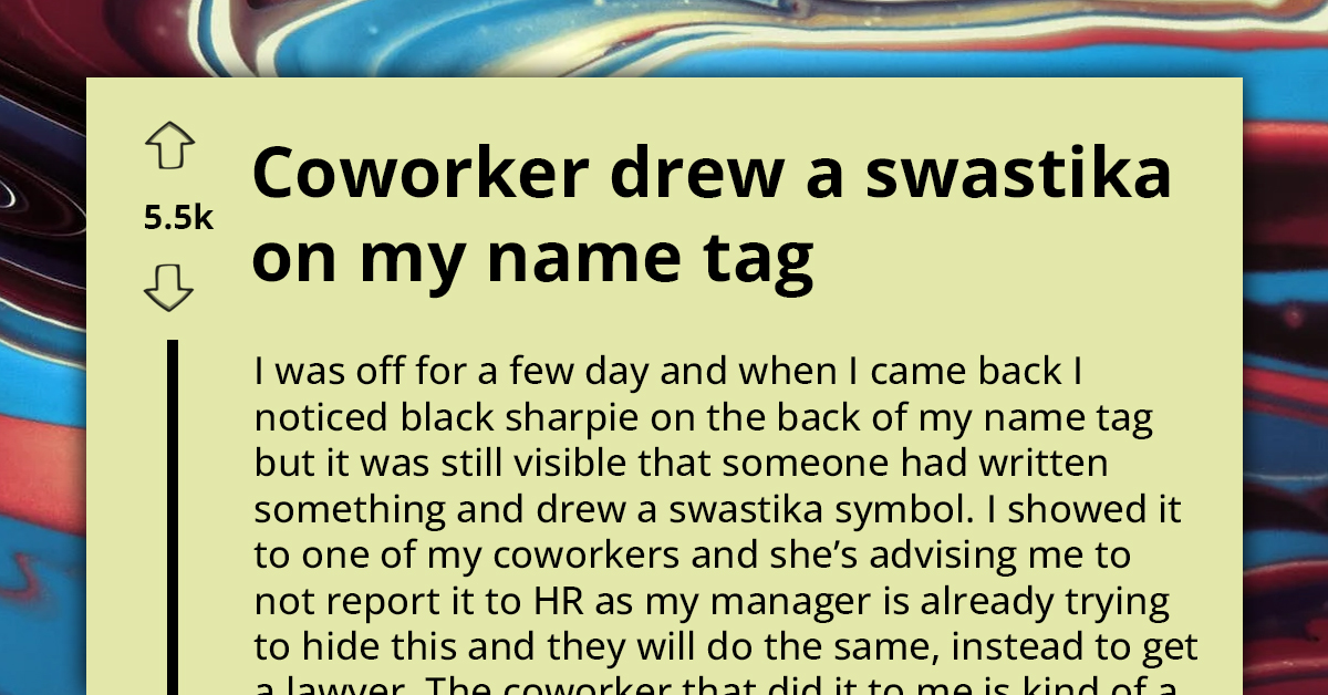 Hispanic Employee Faces Workplace Harassment with Swastika Vandalism on Name Tag, Asks For Legal Advice If They Should Approach HR For This