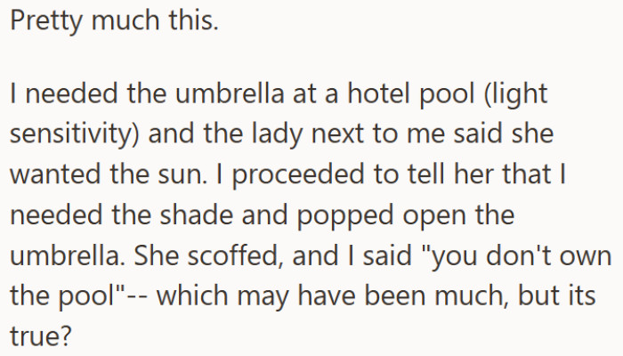 The OP shared a situation that many people with similar sensitivities might relate to