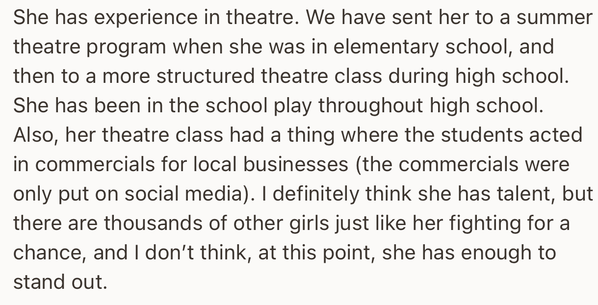 The Talent Is There, but OP Feels the Chances Are Just Too Slim