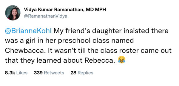 7. Chewbecca is what the kid took home