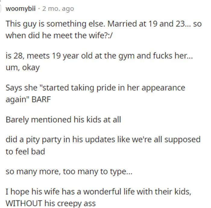 A lot of people were actually focused on the age differences between everyone and called out OP for this.