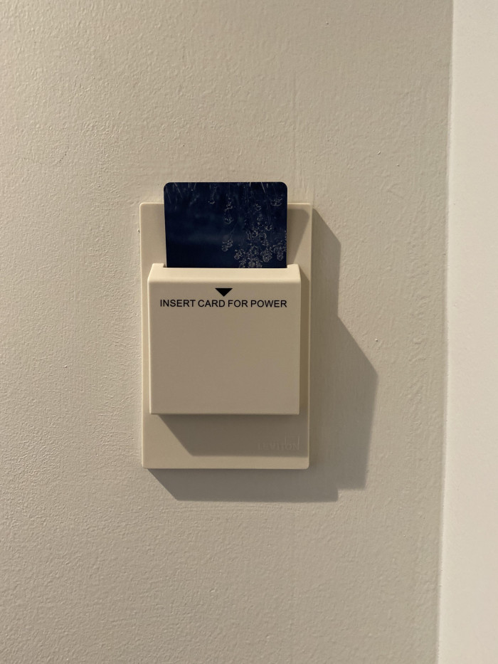 5. The hotel requires that you insert your keycard upon entering to have power, as a way to reduce waste (& expense).