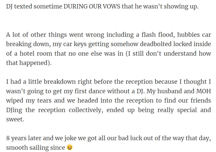 7. A lot of things went wrong: