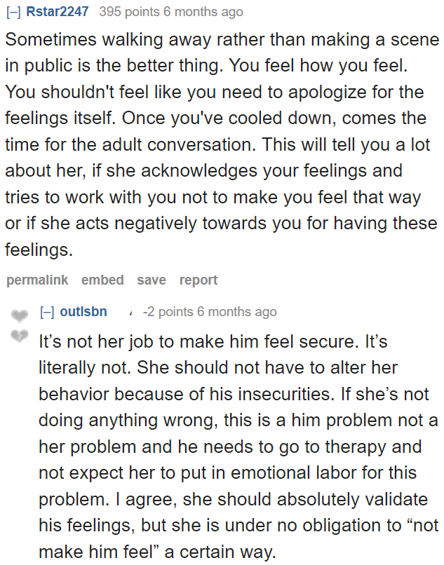 The OP can no longer contain his emotions. So it was right to walk away rather than make a scene during the event.