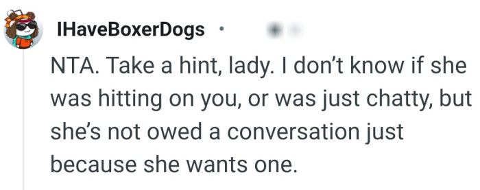 The lady should take a hint