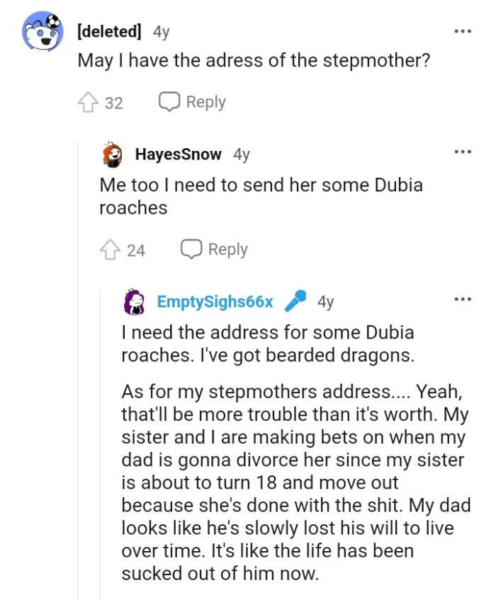 The Stepmother's Address Is Needed