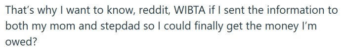 Now the OP is wondering if she'd be an a**hole if she sent her parents an invoice.