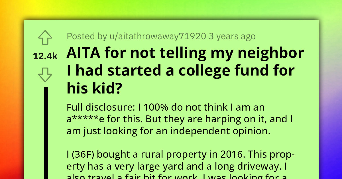 Stressed Parents Are Upset At Their Generous Neighbor Because She Gifted Their Son $12k At His Graduation Party To Add To His College Fund, Saying That It Overshadowed Their Present