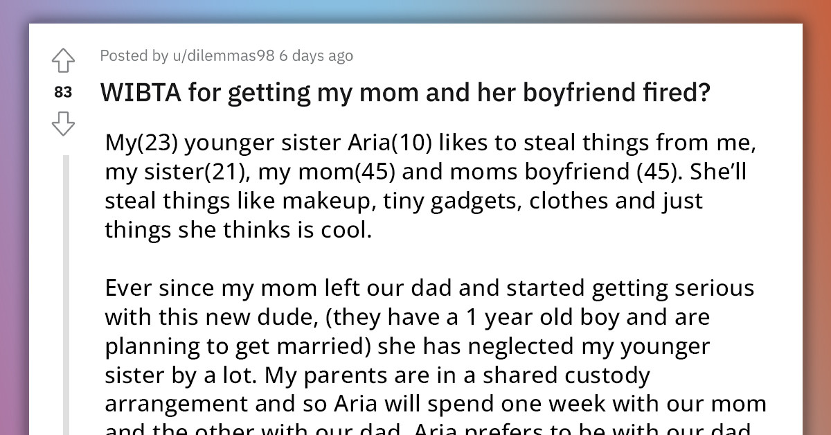 Reddit User Wants To Get Their Mom And Her Boyfriend Fired To Teach Them A Lesson About Hypocrisy