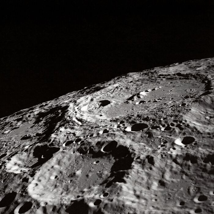 "Terraced Wall Crater On The Lunar Limb"