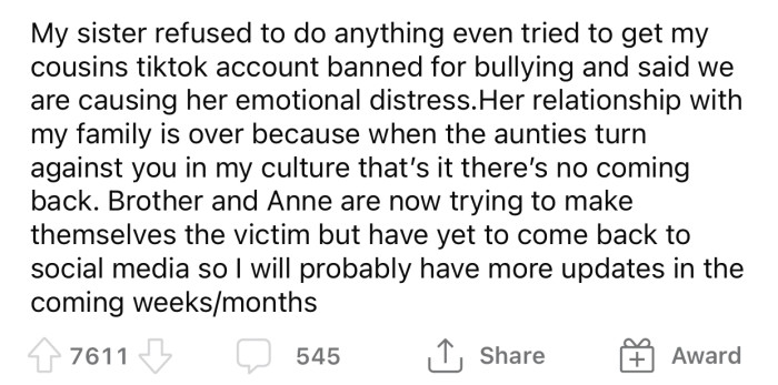 The SIL completely ruined her relationship with OP's family by pulling this stunt.