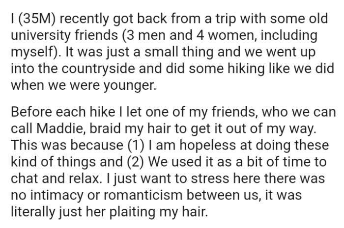 They went up into the countryside and did some hiking like they did when they were younger