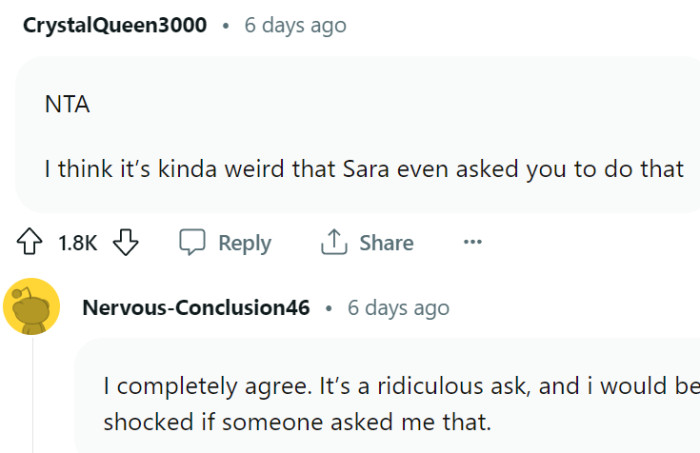 It is a shocking request