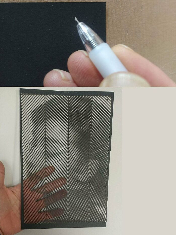 "A Blade, A Paper, An Inverted Halftone Cut From A Single A4 Sheet"