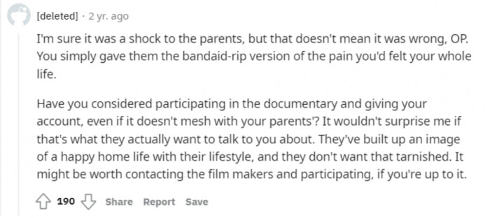 To sum up what OP’s parents said: