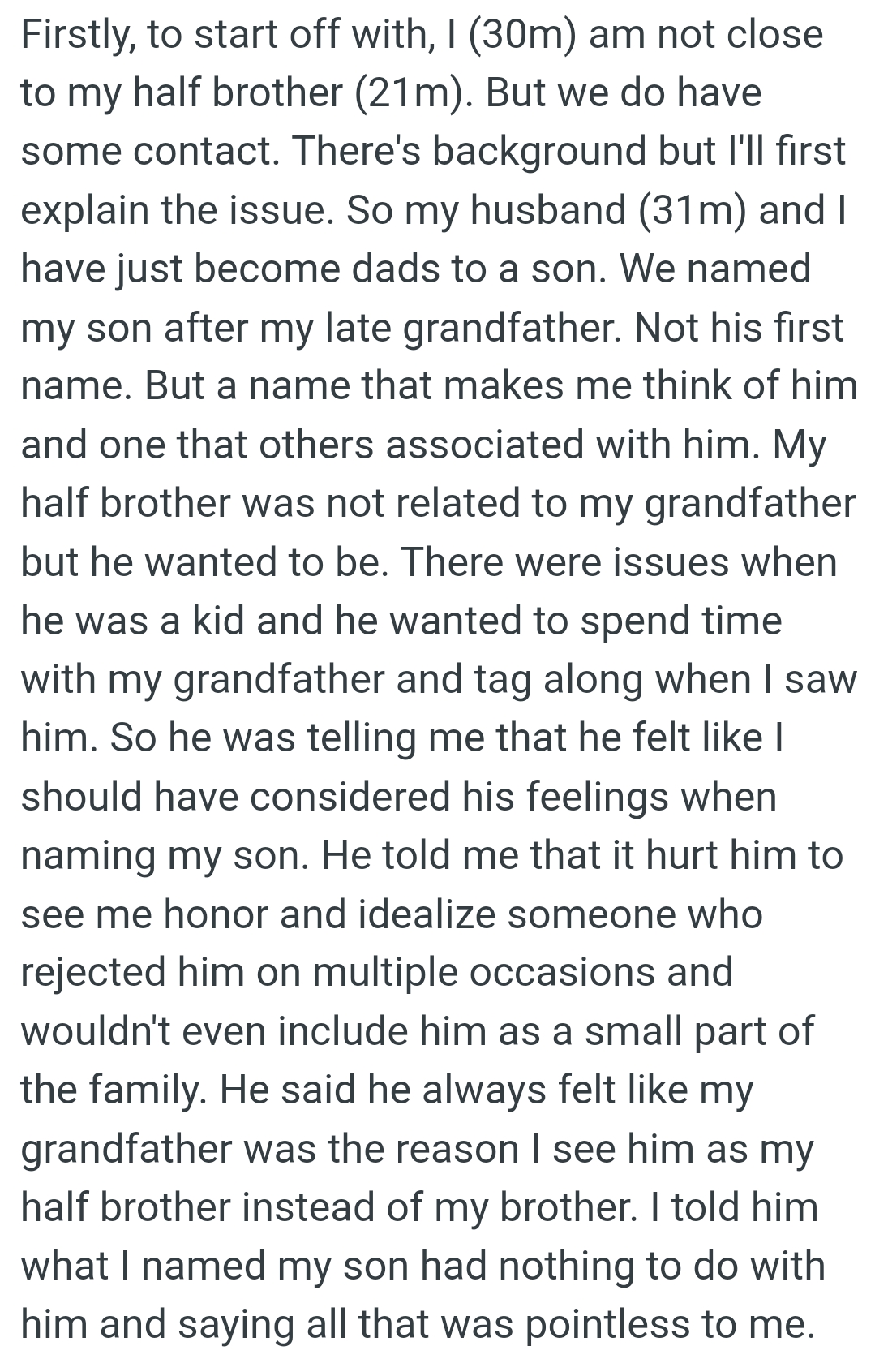 OP's Half-Brother Was Not Related to His Grandfather, but He Wanted to Be