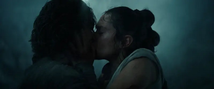 9. Rey and Kylo Ren kissing in Star Wars: The Rise of Skywalker