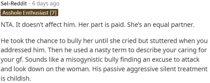 The roommate is not directly affected by the financial arrangement.