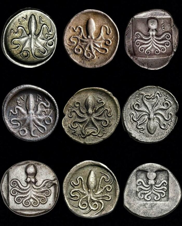 Syracuse tetradrachm, 5th century BCE - the octopus on the reverse wasn't decorative; it was a deliberate assertion of naval dominance in the Mediterranean.