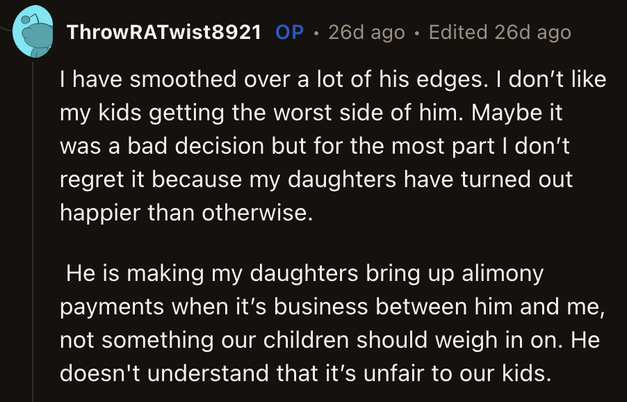OP's ex was wrong to involve the kids and use them to do his dirty work when he couldn't get through to her.