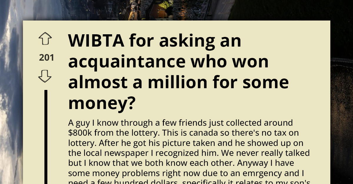 Desperate Parent Debates Asking Acquaintance For Financial Help After They Win $800,000 Lottery