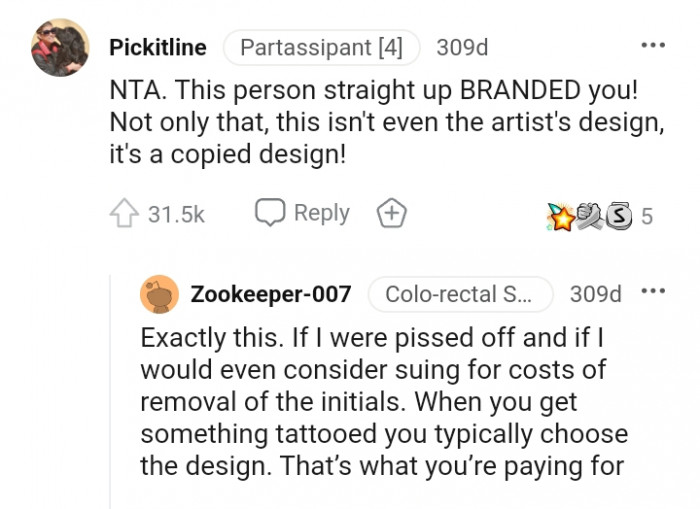 A contentious debate over the appropriate course of action for the OP followed this entire incident and here are some of the comments