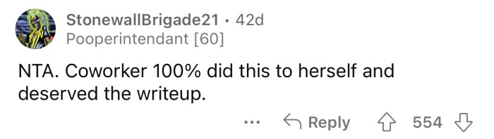 She did it to herself.