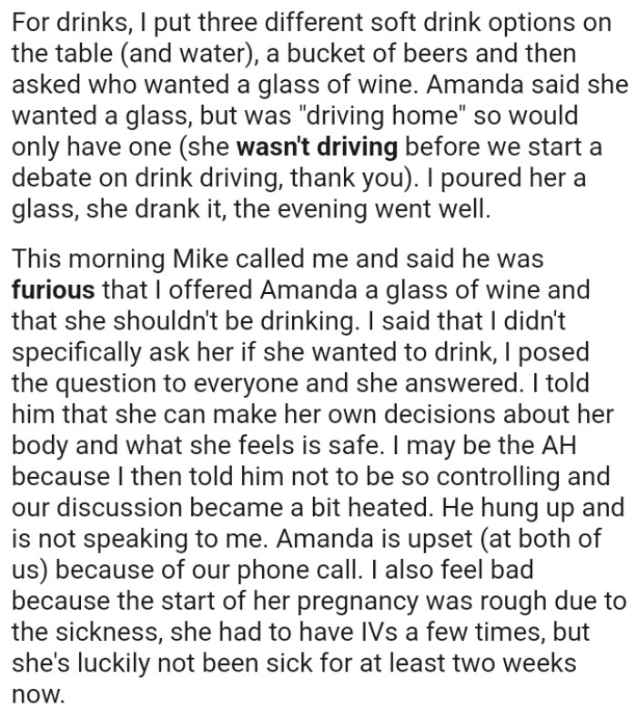 OP didn't specifically ask her if she wanted to drink; she posed the question to everyone, and her friend answered