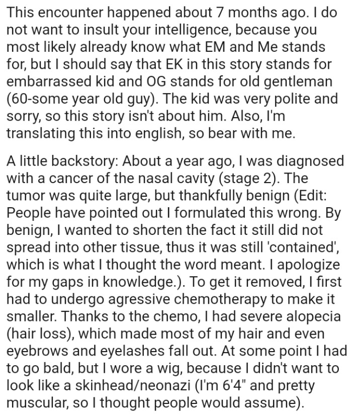 The OP first had to undergo aggressive chemotherapy to reduce its size