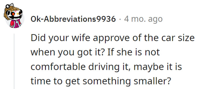 Absolutely, car size should be a mutual agreement, not a surprise lane change! Time for a 