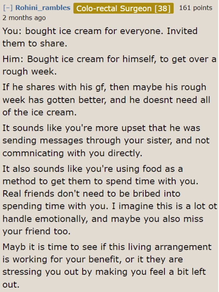 This Redditor is considering another angle, suggesting it might not be best to stay with them.