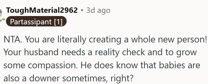 OP's husband needs a reality check.
