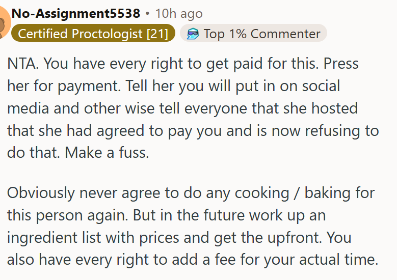 OP has every right to get paid for this.