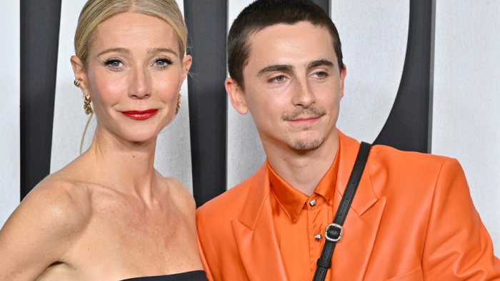 Gwyneth Paltrow discussing filming intimate scenes with Timothée Chalamet on set.