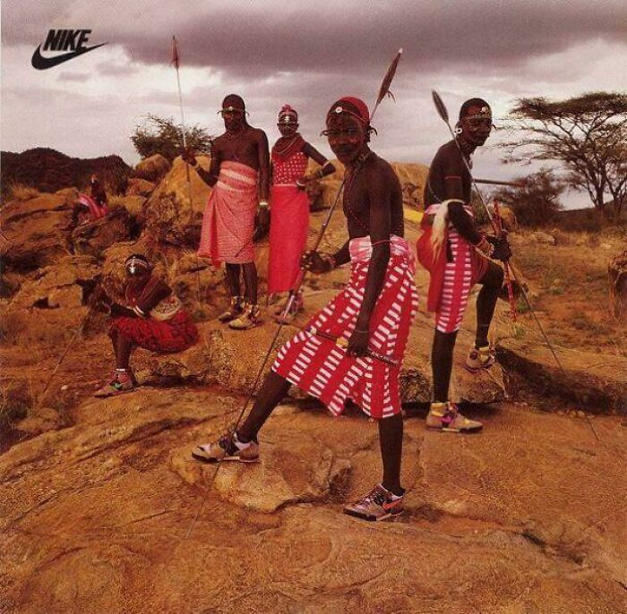 "In 1989, Nike filmed an ad in Kenya with a Samburu tribesman, overlaying his words with 'Just Do It.'"