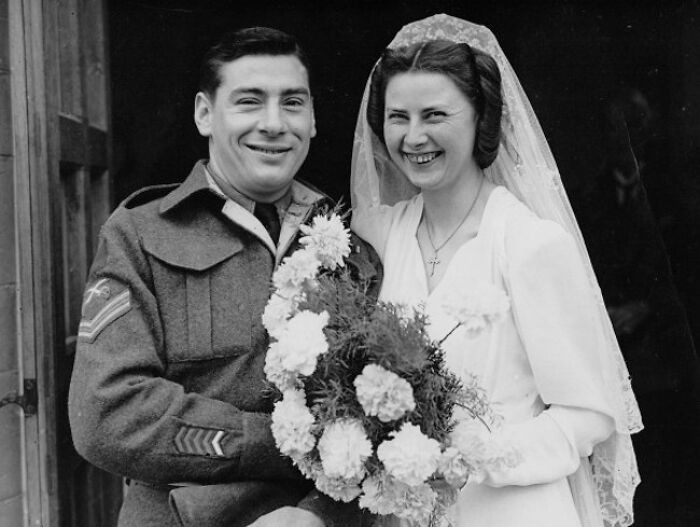 "Paul And Joan Dumaine On Their Wedding Day In England, 1945"