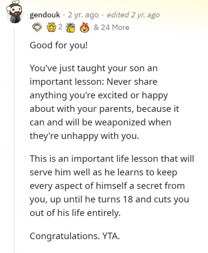 Hope we all learn from this. We don’t want any relationships neglected in the future, right?