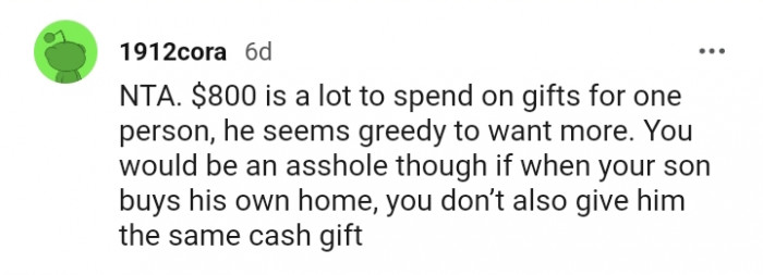 He seems greedy to want more