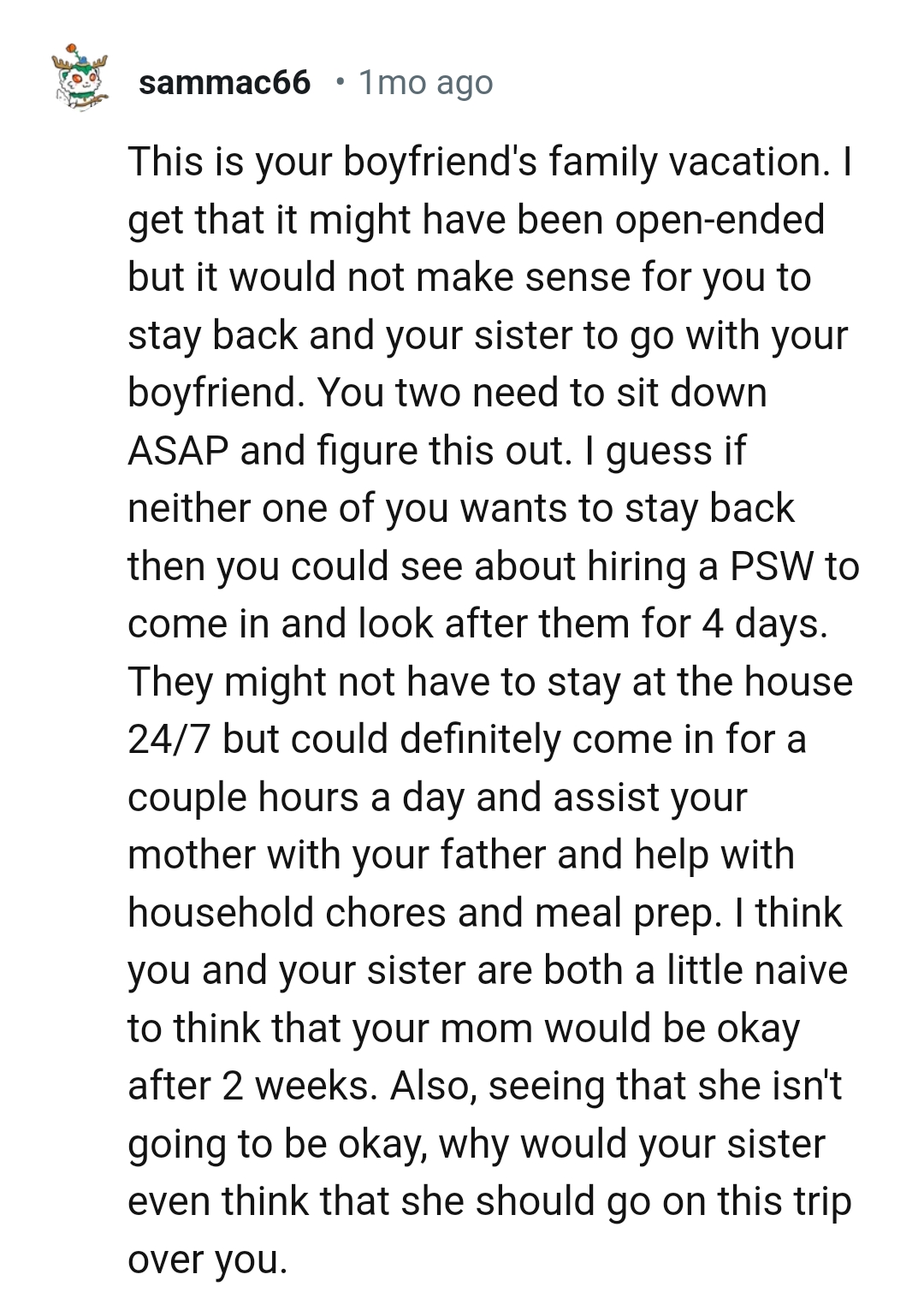 It's the BF's family vacation