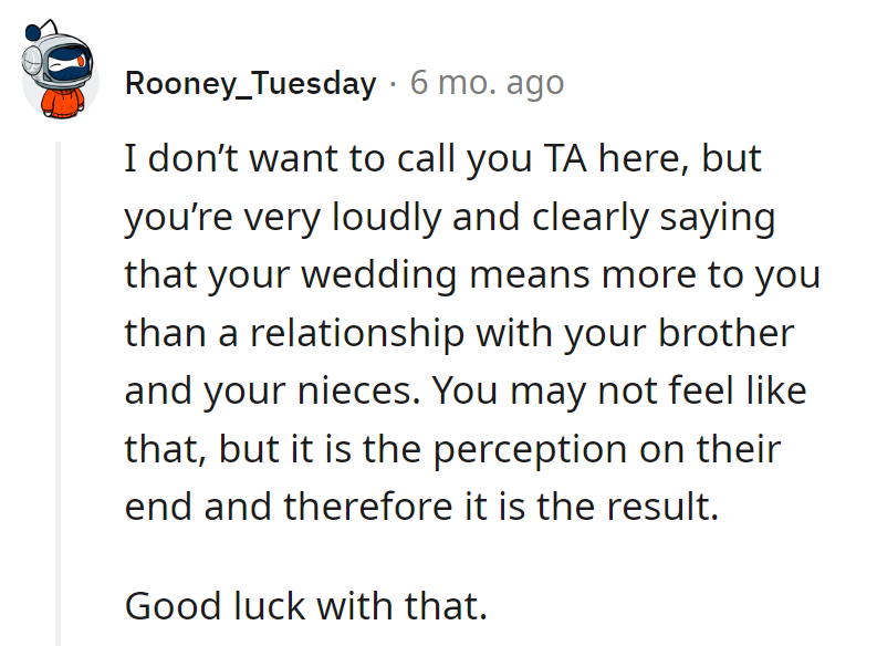 Apparently, 'no kids at the wedding' turned into an Olympic event in family misinterpretation. Good luck collecting those medals!
