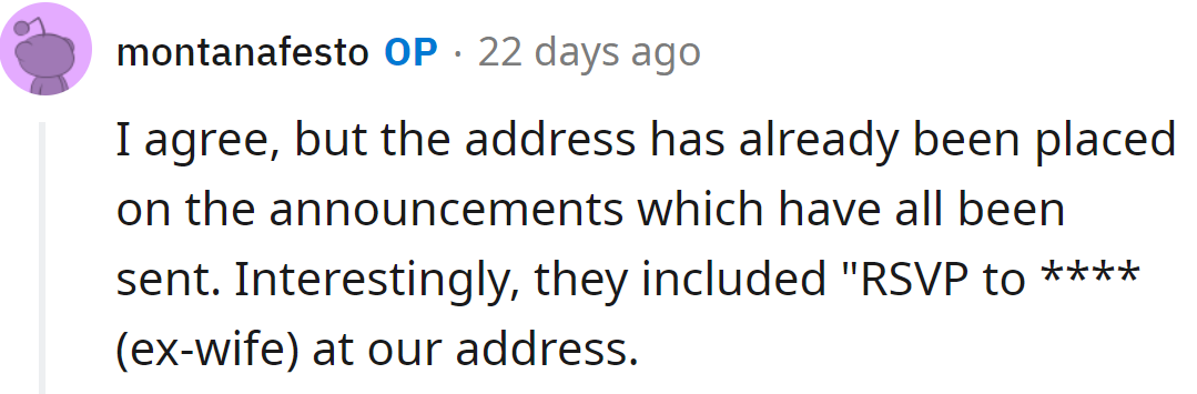 Her mother even wrote on invitations her name for guests to reply to her whether they'll come.