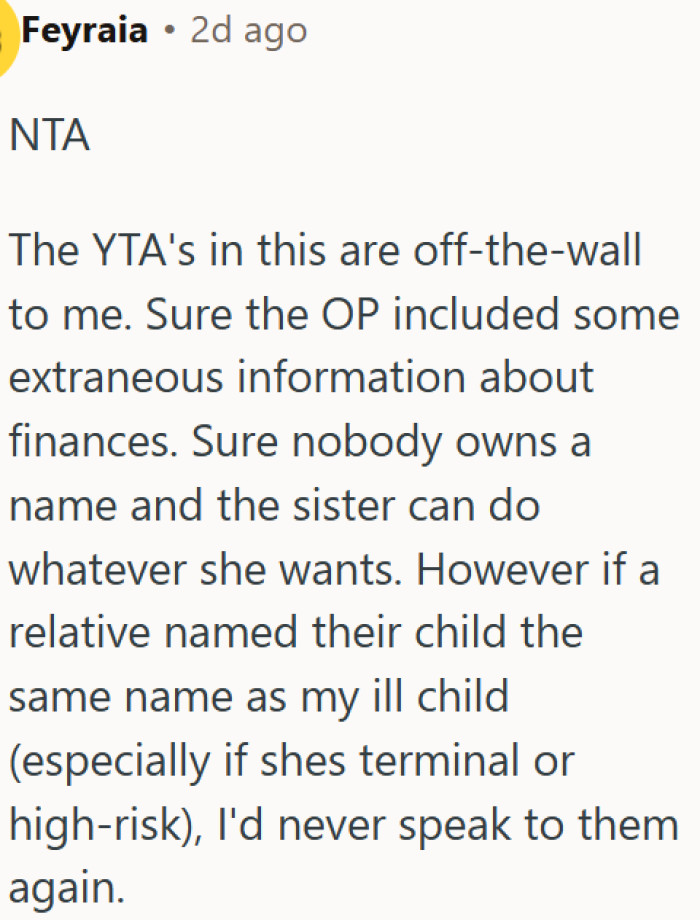 Naming your baby after a sick child is unforgivable, no matter what
