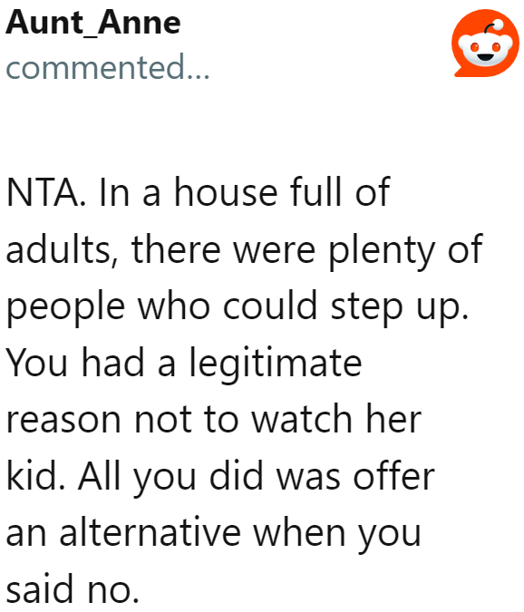 The MIL could've stepped up. The baby's father also could've stepped up.